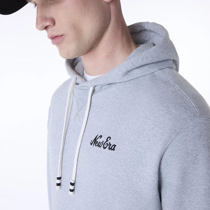 The Male model is wearing New Era Script Grey Pullover Hoodie 5