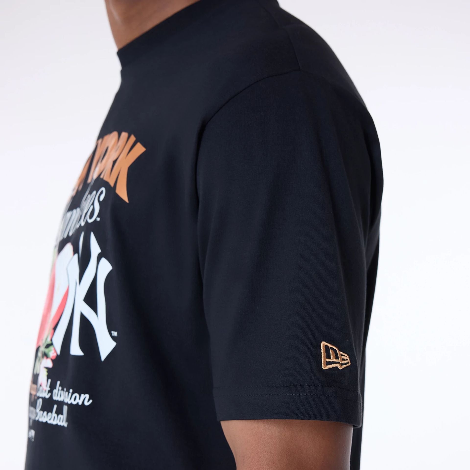 The Male model is wearing New York Yankees MLB Fruit Black T-Shirt 7