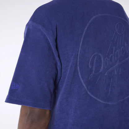 The Male model is wearing LA Dodgers MLB Towelling Dark Blue Oversized T-Shirt 3