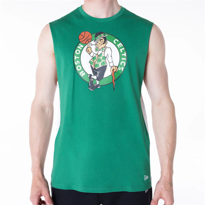 The Male model is wearing Boston Celtics NBA Panel Green Vest 2