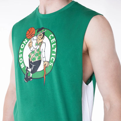 The Male model is wearing Boston Celtics NBA Panel Green Vest 5