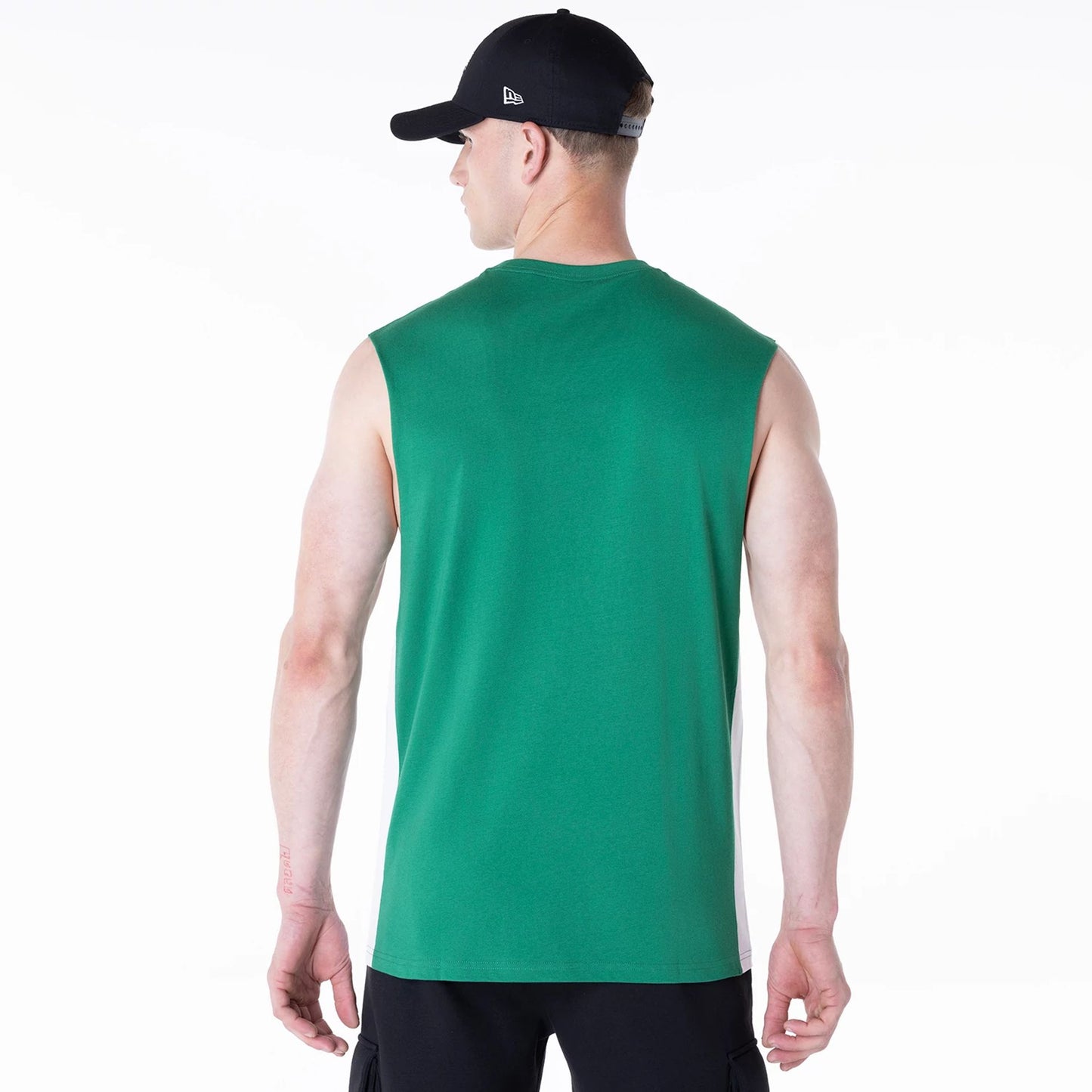 The Male model is wearing Boston Celtics NBA Panel Green Vest 7