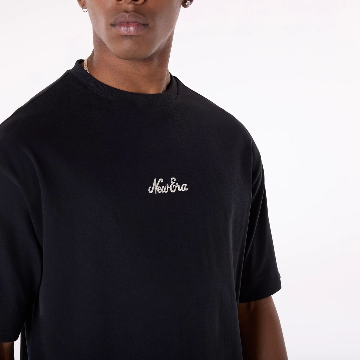 The Male model is wearing New Era Floral Graphic Black T-Shirt 8