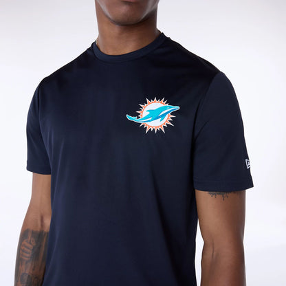 The Male model is wearing Miami Dolphins NFL Essentials Navy T-Shirt 6