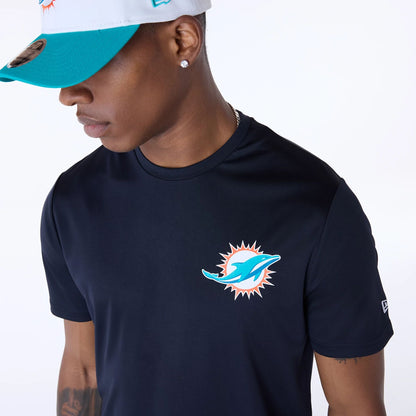 The Male model is wearing Miami Dolphins NFL Essentials Navy T-Shirt 8