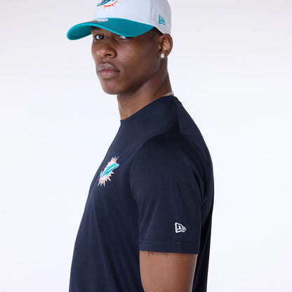 The Male model is wearing Miami Dolphins NFL Essentials Navy T-Shirt 7