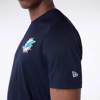 The Male model is wearing Miami Dolphins NFL Essentials Navy T-Shirt 4