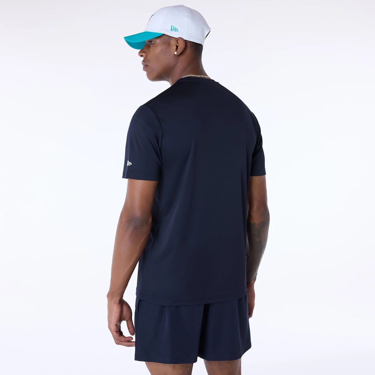 The Male model is wearing Miami Dolphins NFL Essentials Navy T-Shirt 5