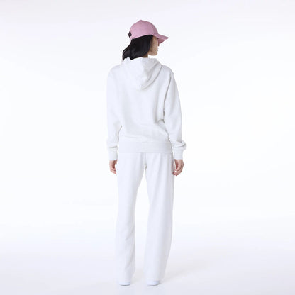 The Female model is wearing LA Dodgers MLB League Essential Pastel Grey Track Suit 4