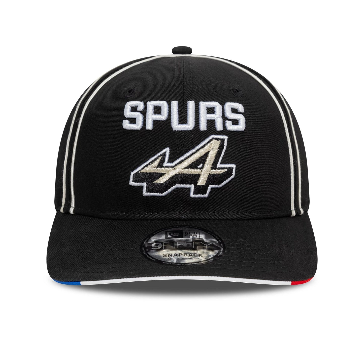 This is a BTW Alpine F1 Racing x San Antonio Spurs Black 9FIFTY Snapback Cap 2