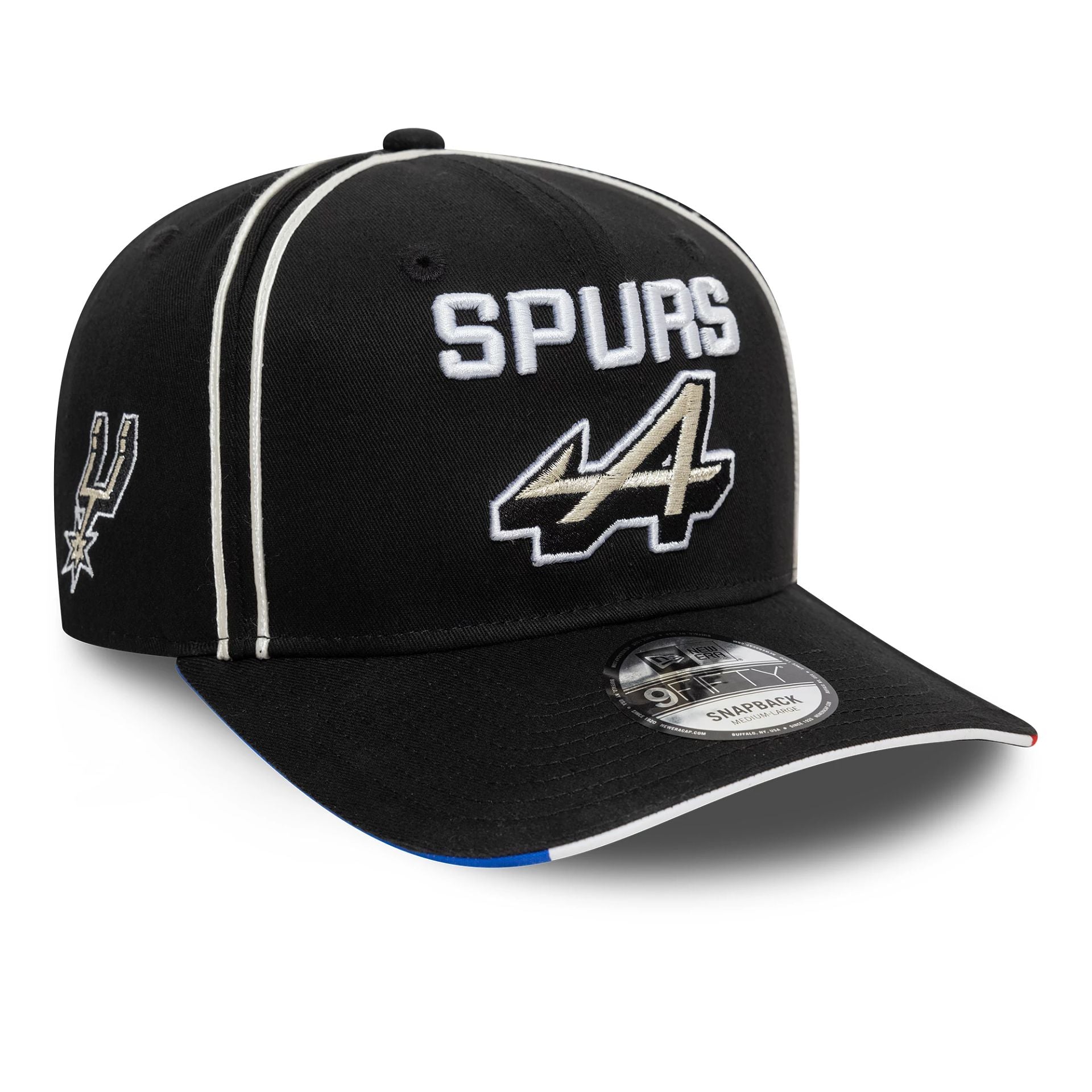 This is a BTW Alpine F1 Racing x San Antonio Spurs Black 9FIFTY Snapback Cap 1