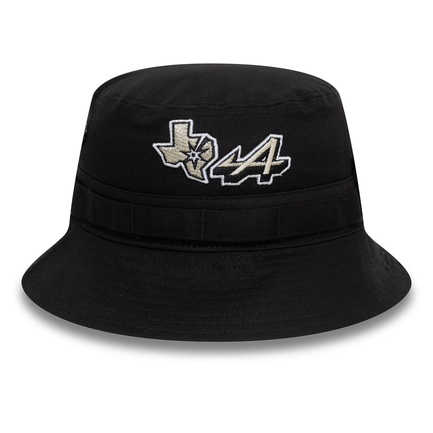 This is a BTW Alpine F1 Racing x San Antonio Spurs Black Adventure Bucket Hat 2