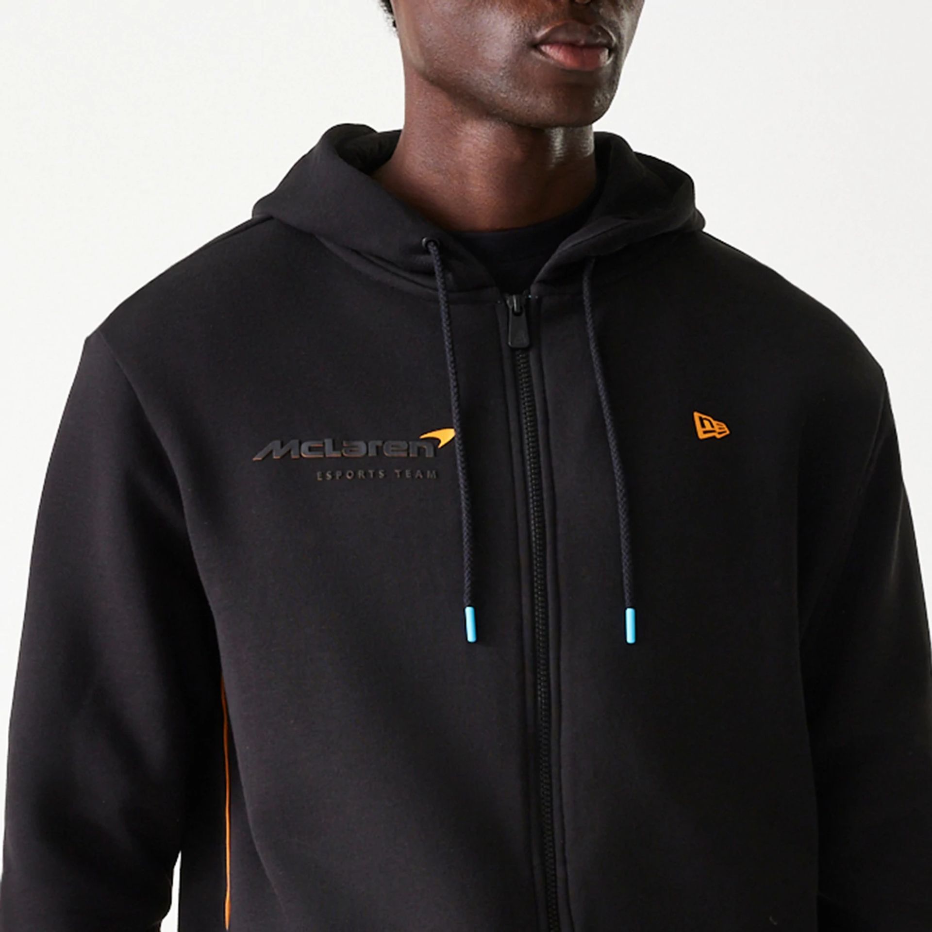 The Male model is wearing McLaren Racing Shadow Black Oversized Pullover Hoodie 3