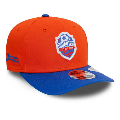 This is a Jijantes FC Kings League Draft Orange 9SEVENTY Stretch Snap Adjustable Cap 1