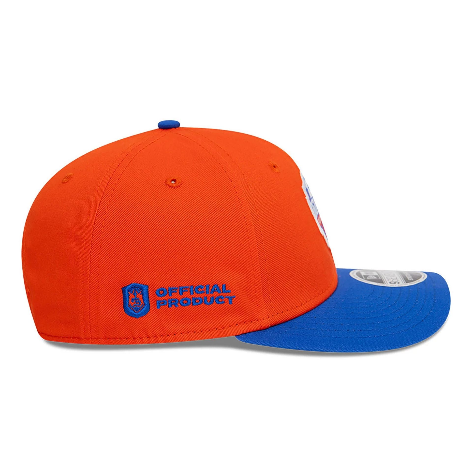 This is a Jijantes FC Kings League Draft Orange 9SEVENTY Stretch Snap Adjustable Cap 6