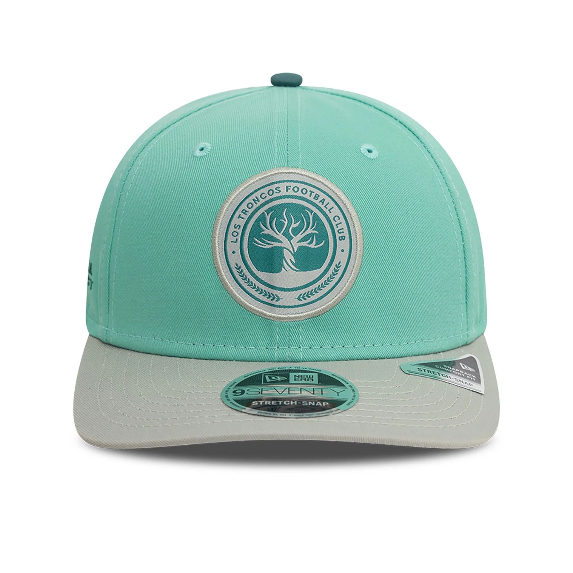 This is a Los Troncos FC Kings League Draft Turquoise 9SEVENTY Stretch Snap Adjustable Cap 2