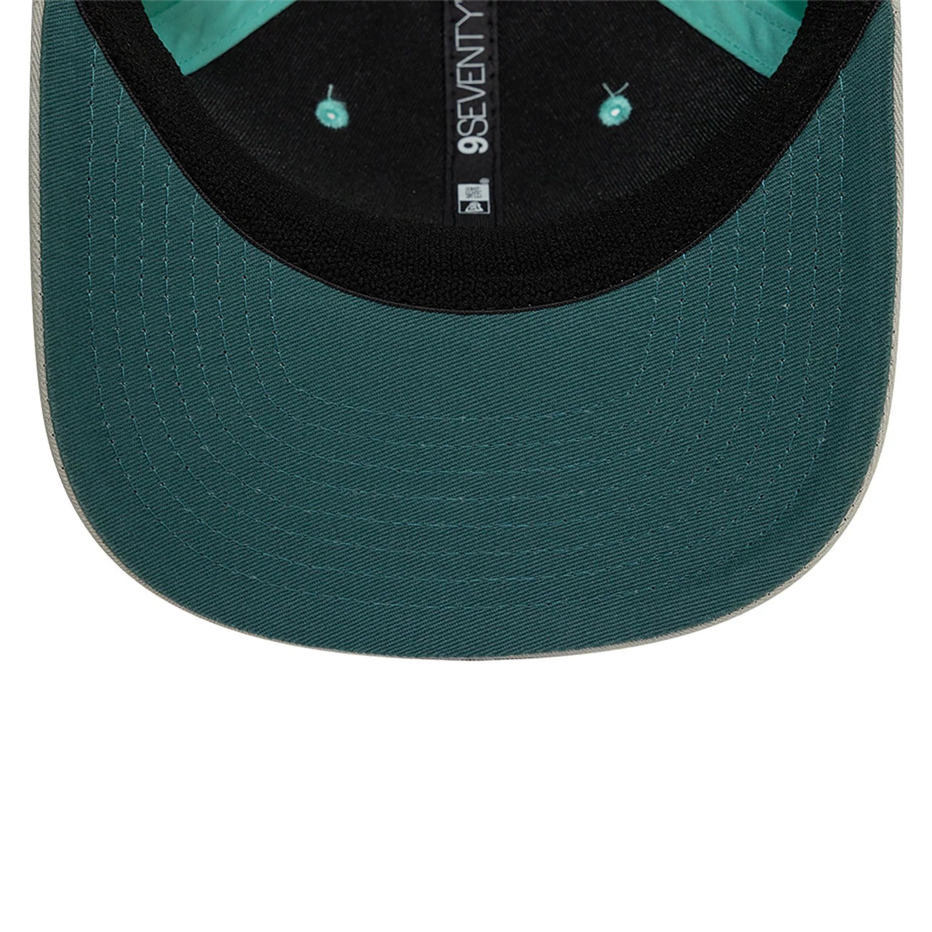 This is a Los Troncos FC Kings League Draft Turquoise 9SEVENTY Stretch Snap Adjustable Cap 5