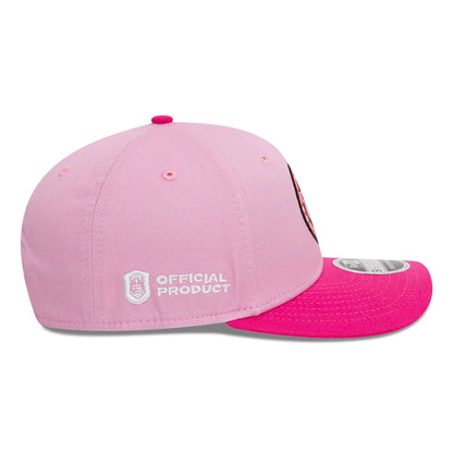 This is a Porcinos FC Kings League Draft Pastel Pink 9SEVENTY Stretch Snap Adjustable Cap 6