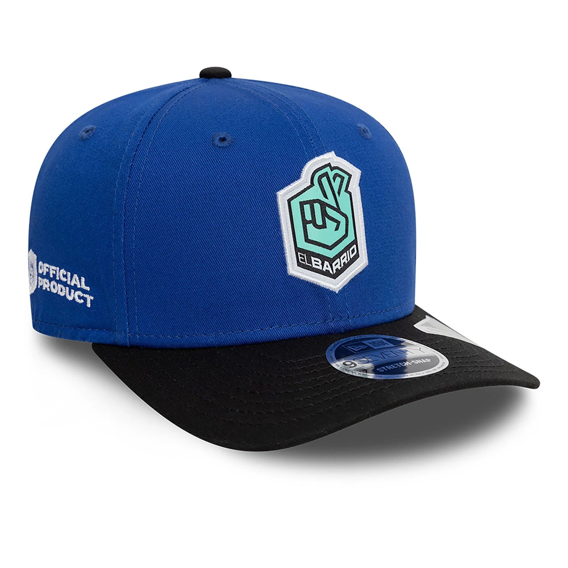 This is a El Barrio FC Kings League Draft Blue 9SEVENTY Stretch Snap Adjustable Cap 1