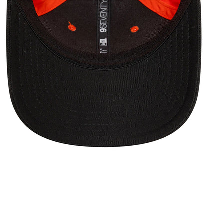 This is a Anquiladores FC Kings League Draft Orange 9SEVENTY Stretch Snap Adjustable Cap 4