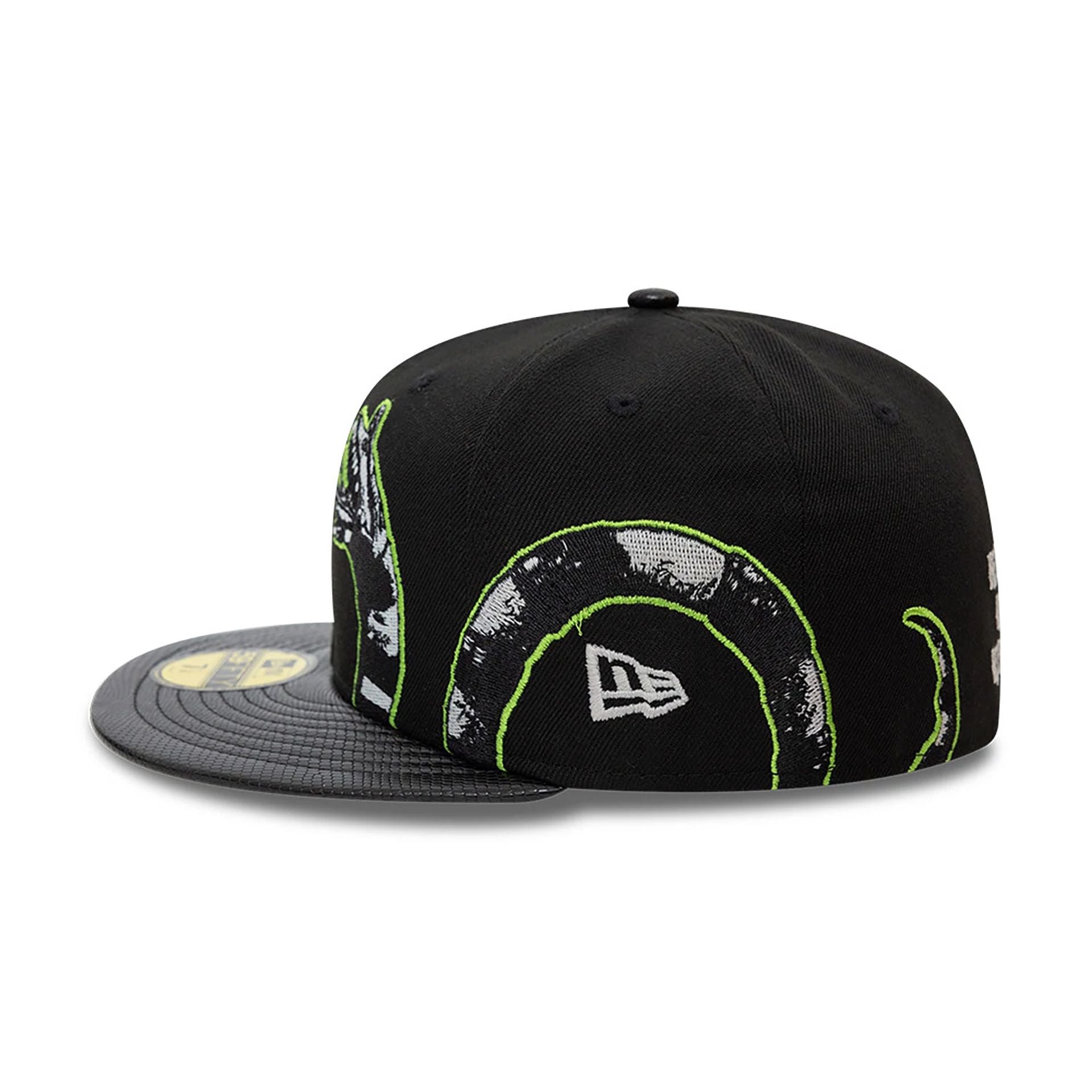 This is a Beetlejuice Worm Black 59FIFTY Fitted Cap 7