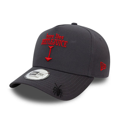 This is a Beetlejuice Here Lies Dark Grey 9FORTY E-Frame Adjustable Cap 1