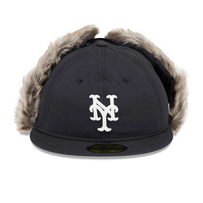 This is a New York Mets Winter Dog Ear Black Retro Crown 59FIFTY Fitted Cap 3