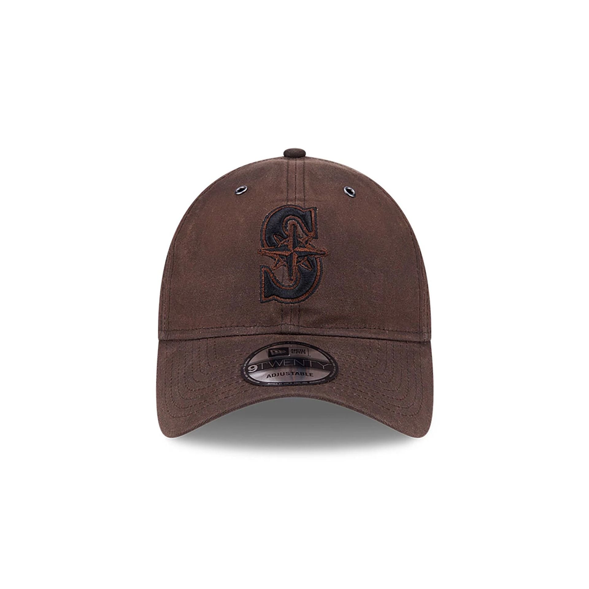 This is a Seattle Mariners Waxed Canvas Dark Brown 9TWENTY Adjustable Cap 2