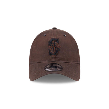 This is a Seattle Mariners Waxed Canvas Dark Brown 9TWENTY Adjustable Cap 2