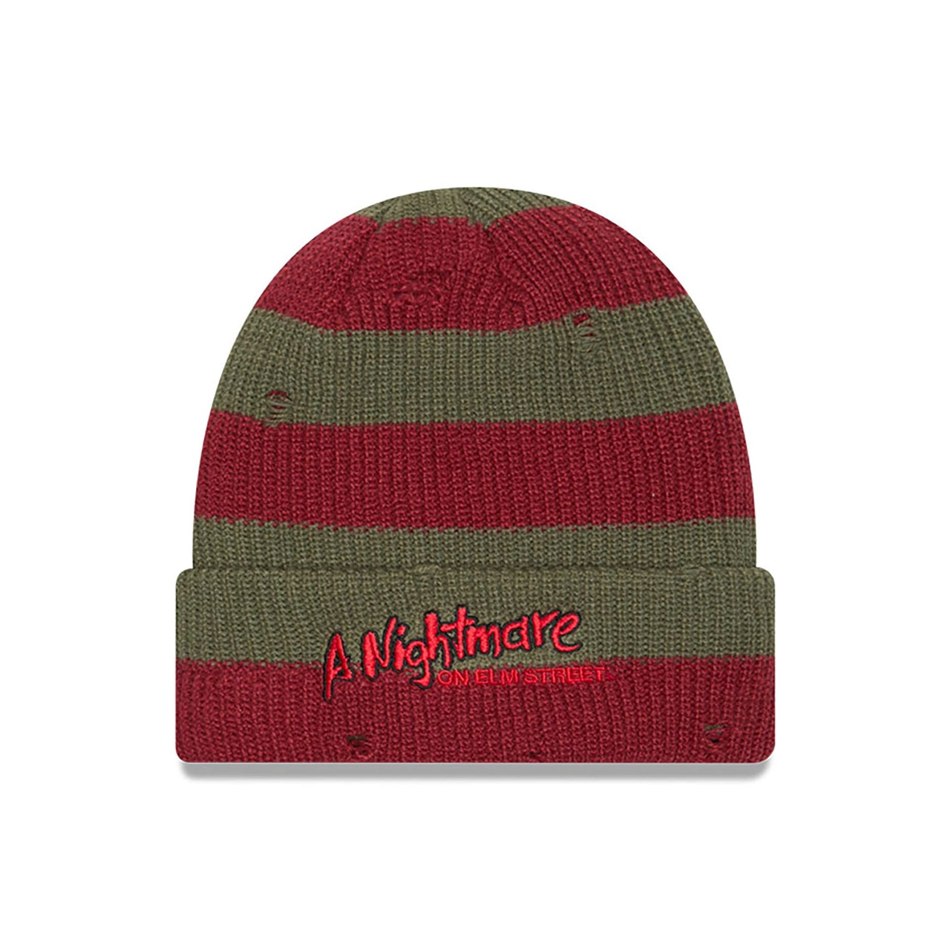 This is a A Nightmare On Elm Street Green Cuff Knit Beanie Hat 1