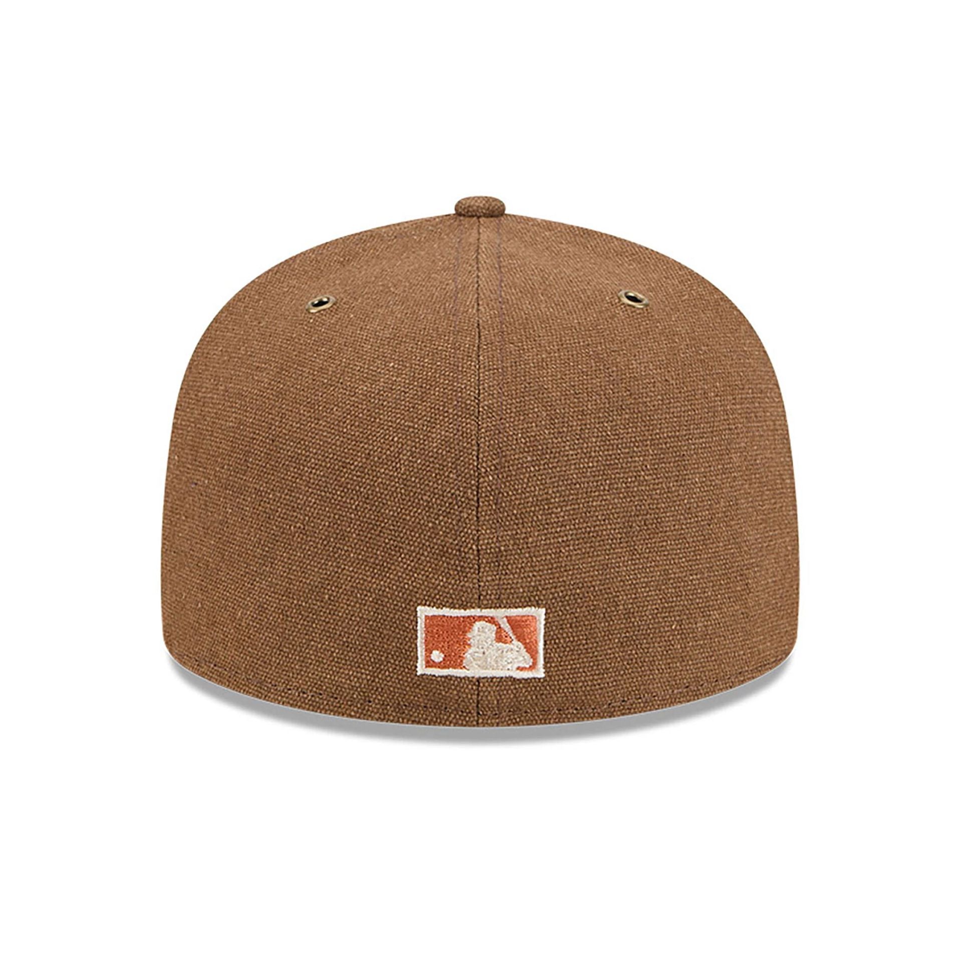 This is a LA Angels Antique Plaid Dark Brown 59FIFTY Fitted Cap 5