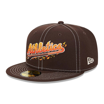 This is a Oakland Athletics Fall Foliage Dark Brown 59FIFTY Fitted Cap 4