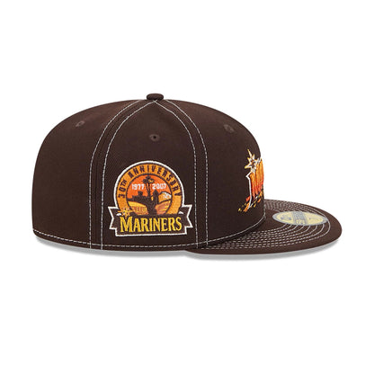 This is a Seattle Mariners Fall Foliage Dark Brown 59FIFTY Fitted Cap 6