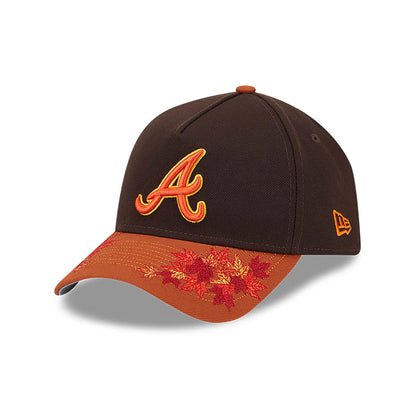 This is a Atlanta Braves Fall Foliage Dark Brown 9FORTY A-Frame Adjustable Cap 1