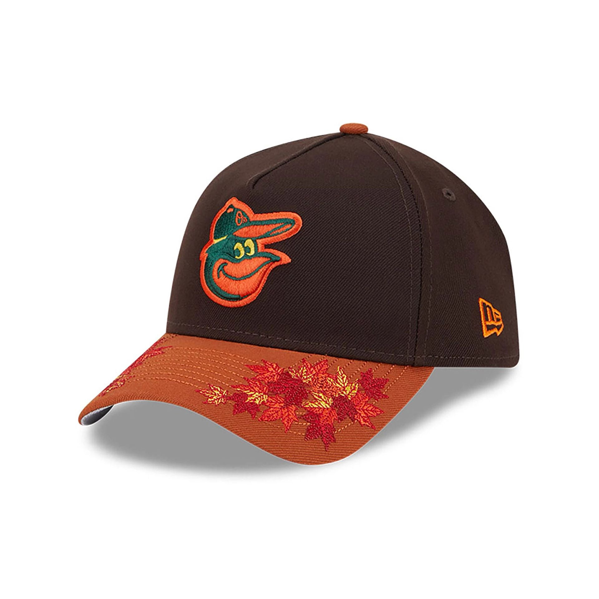 This is a Baltimore Orioles Fall Foliage Dark Brown 9FORTY A-Frame Adjustable Cap 1