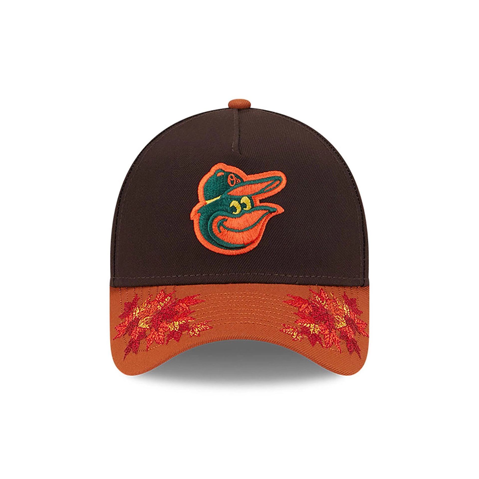 This is a Baltimore Orioles Fall Foliage Dark Brown 9FORTY A-Frame Adjustable Cap 3