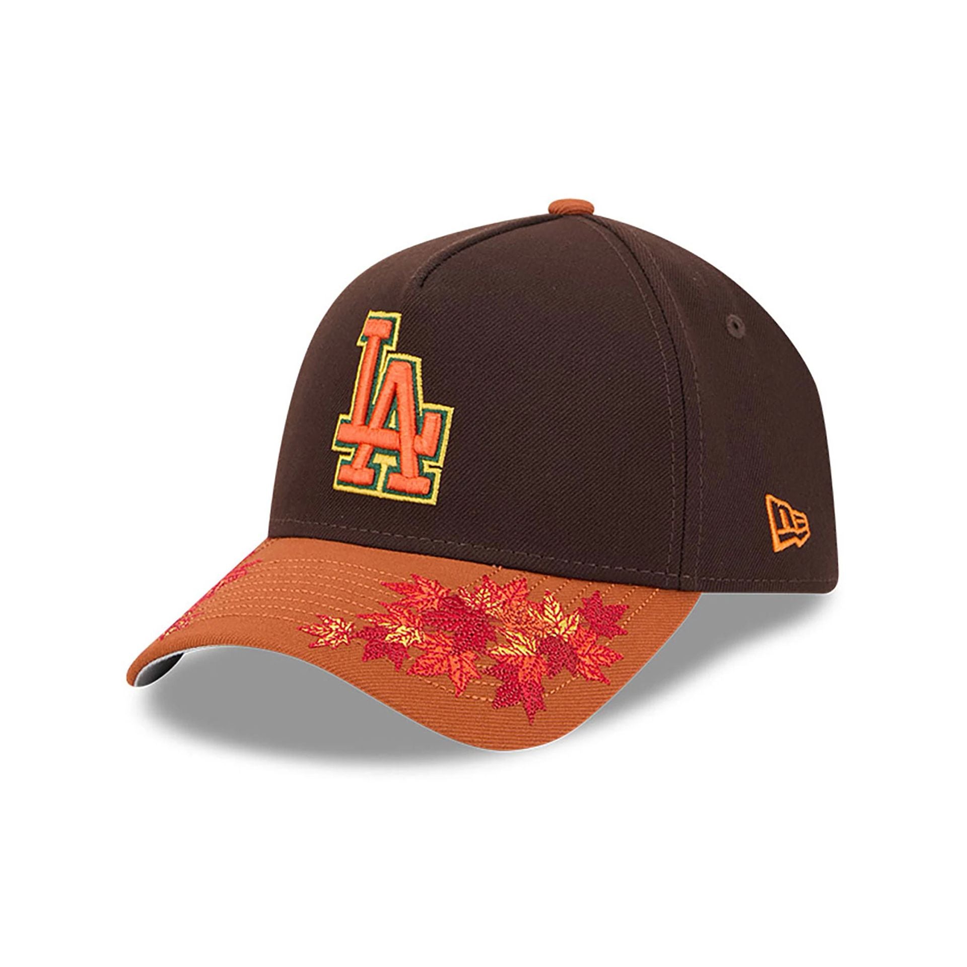 This is a LA Dodgers Fall Foliage Dark Brown 9FORTY A-Frame Adjustable Cap 1