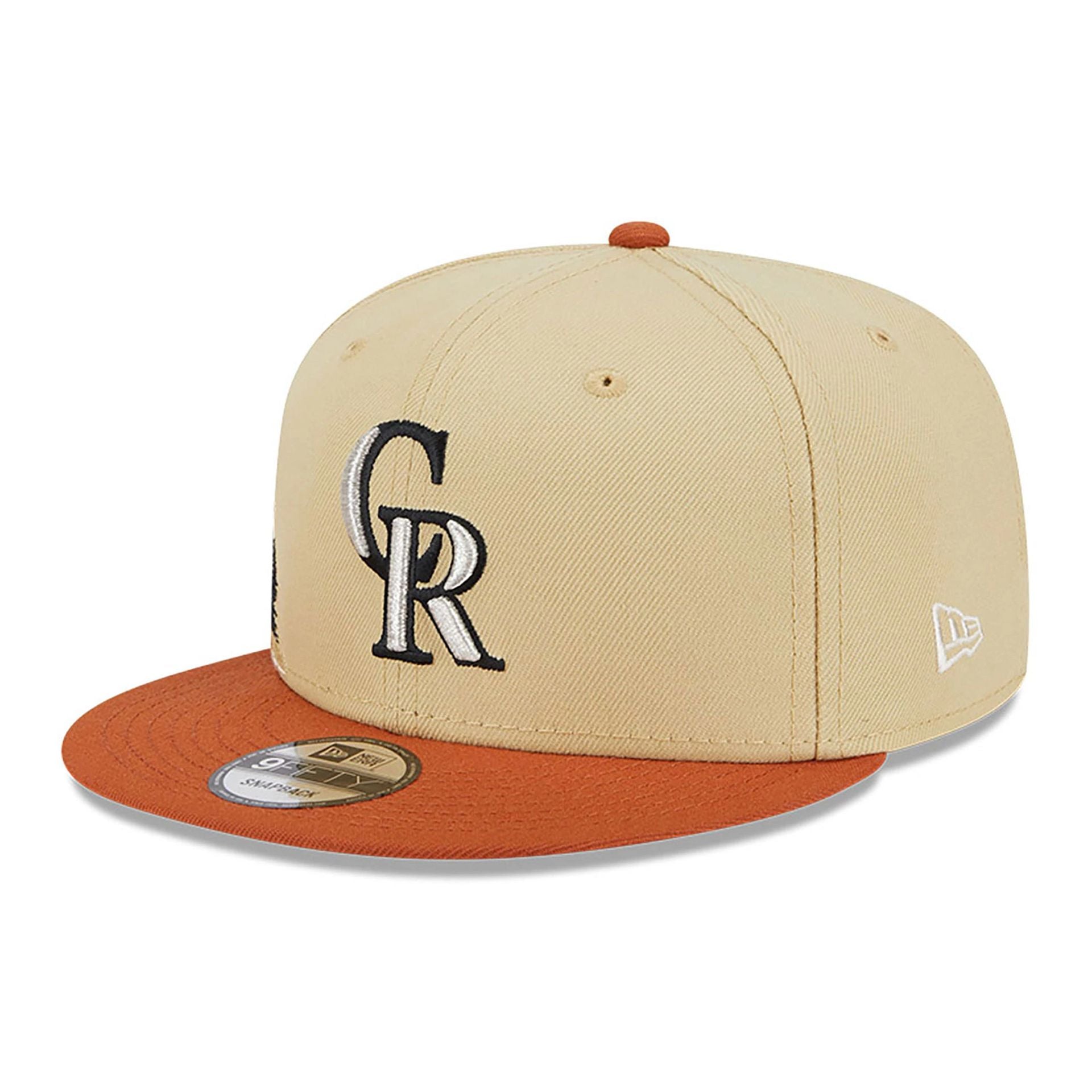 This is a Colorado Rockies Fall Landscape Light Beige 9FIFTY Snapback Cap 4