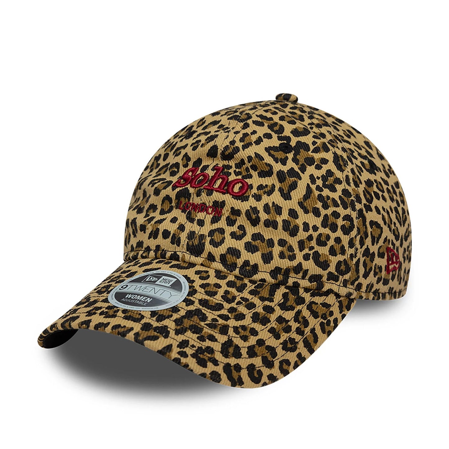 This is a New Era Womens Soho London Leopard All Over Print 9TWENTY Adjustable Cap 1