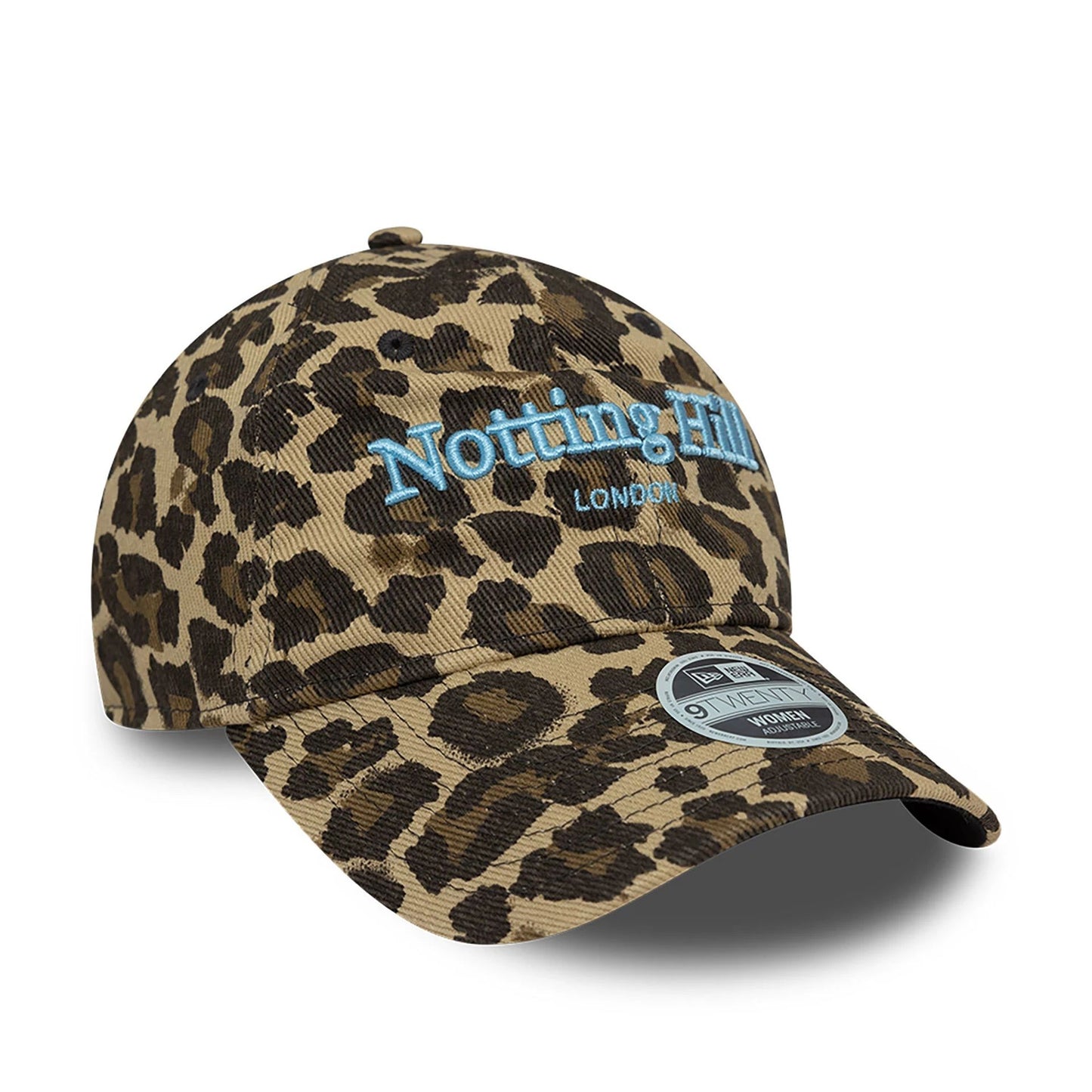 This is a New Era Womens Notting Hill London Leopard All Over Print 9TWENTY Adjustable Cap 3