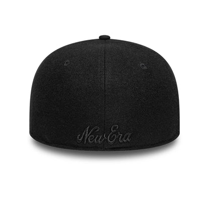 This is a New Era Melton Wool Black Low Profile 59FIFTY Fitted Cap 2