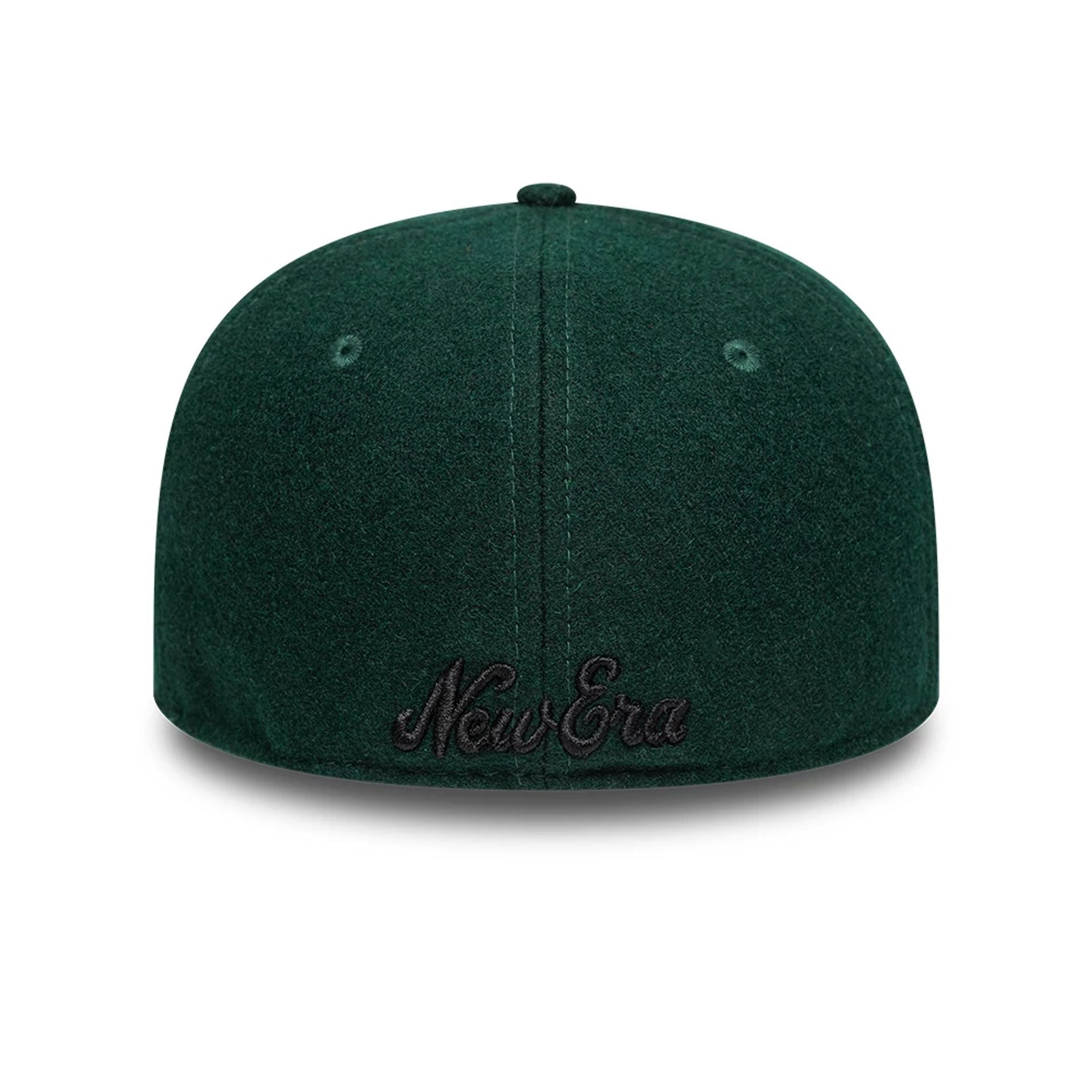 This is a New Era Melton Wool Dark Green Low Profile 59FIFTY Fitted Cap 2