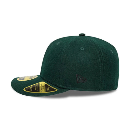 This is a New Era Melton Wool Dark Green Low Profile 59FIFTY Fitted Cap 6