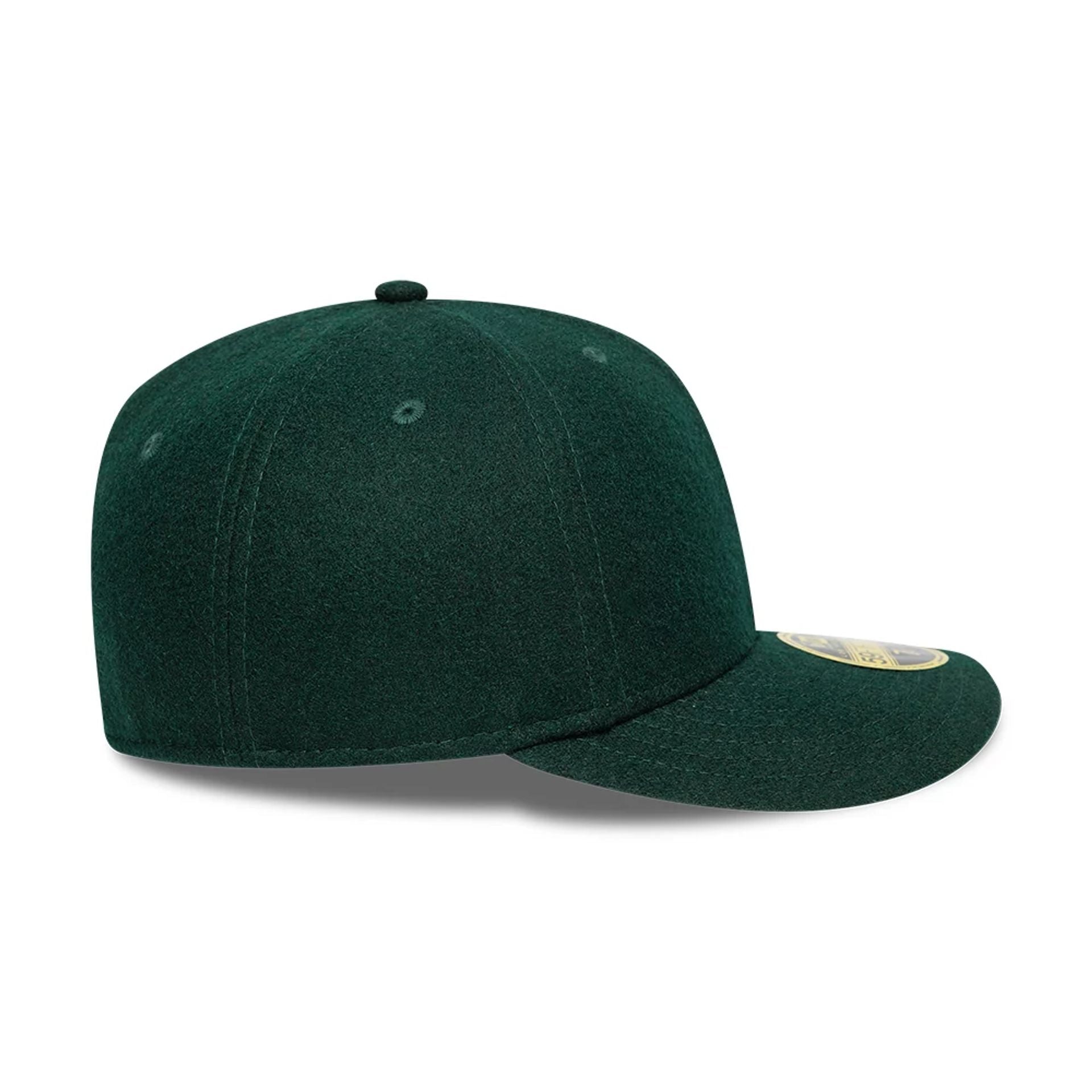 This is a New Era Melton Wool Dark Green Low Profile 59FIFTY Fitted Cap 7