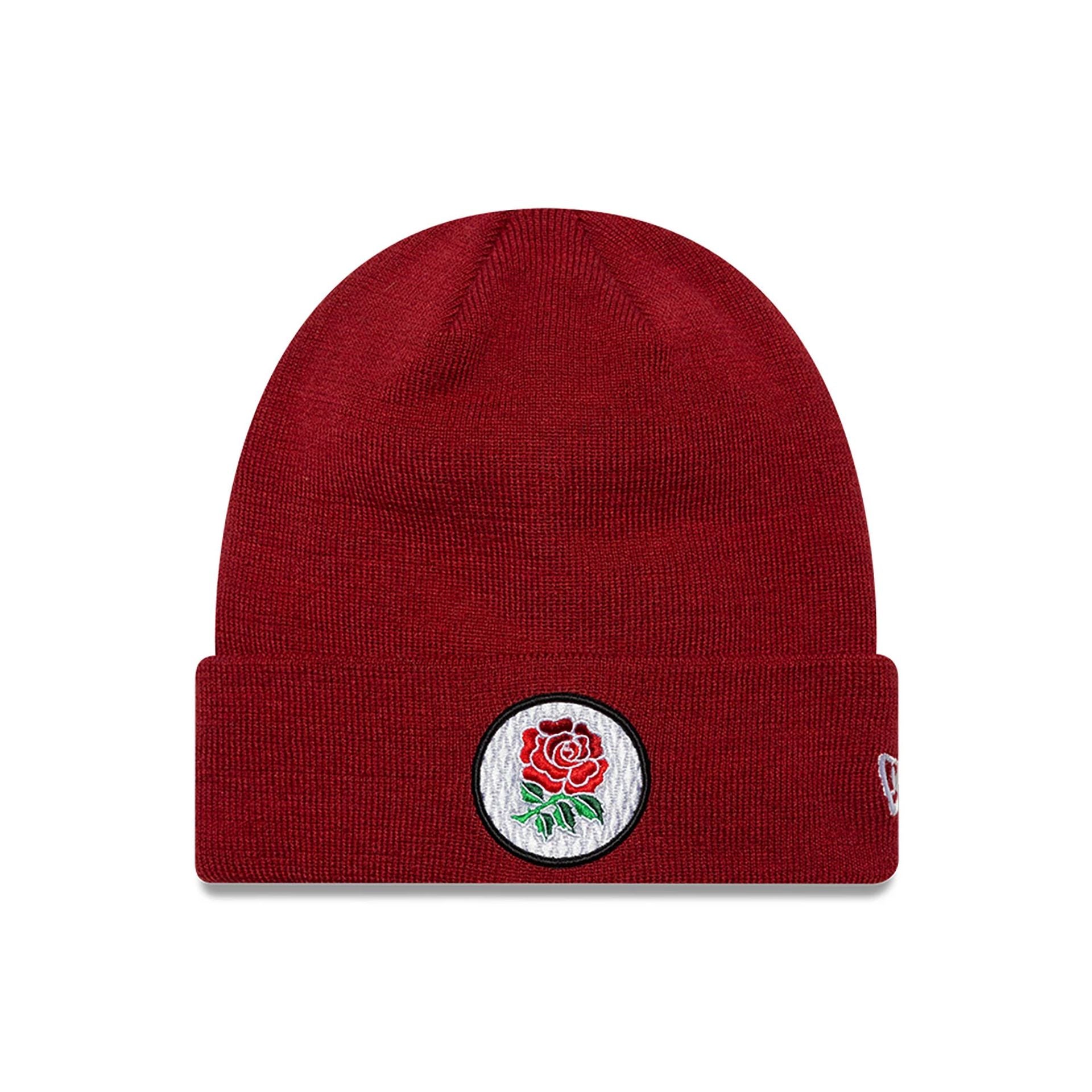 This is a Rugby Football Union Polylana Dark Red Cuff Knit Beanie Hat 1