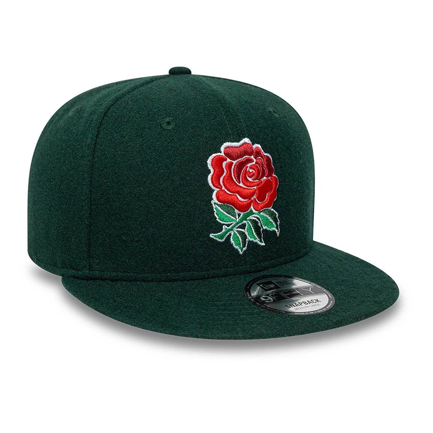 This is a Rugby Football Union Melton Wool Dark Green 9FIFTY Snapback Adjustable Cap 3