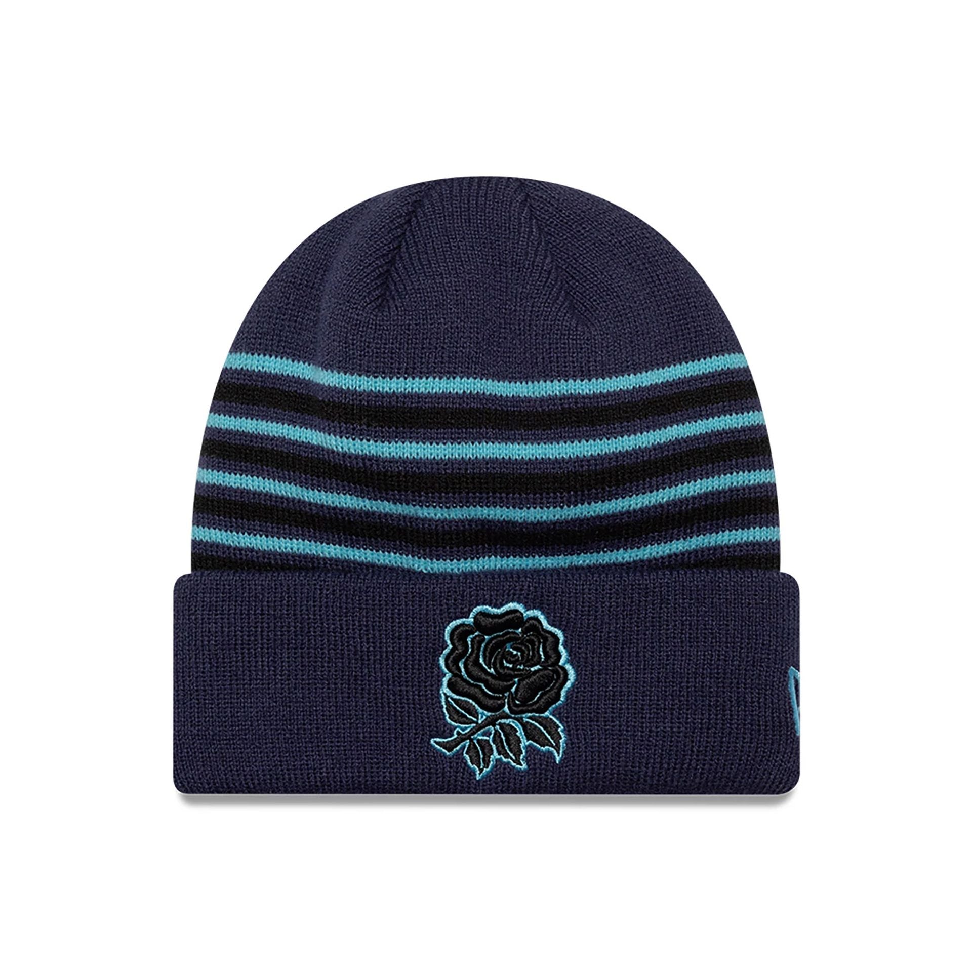 This is a Rugby Football Union Youth Pop Colour Navy Cuff Knit Beanie Hat 1