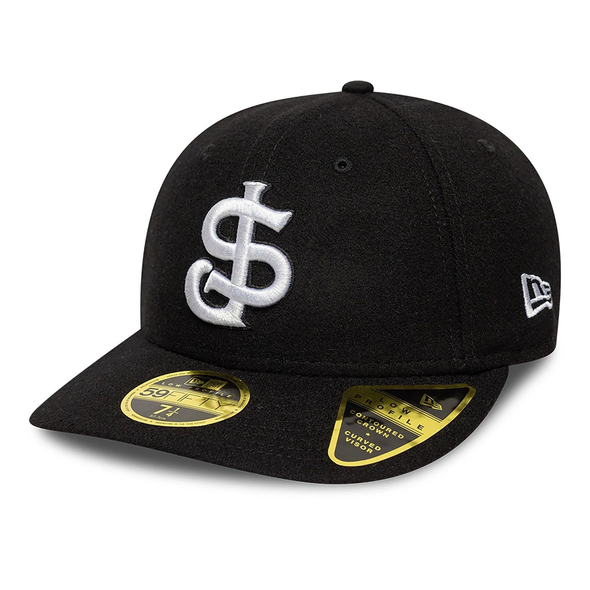 This is a San Jose Giants MiLB Block Letter Black Low Profile 59FIFTY Fitted Cap 1