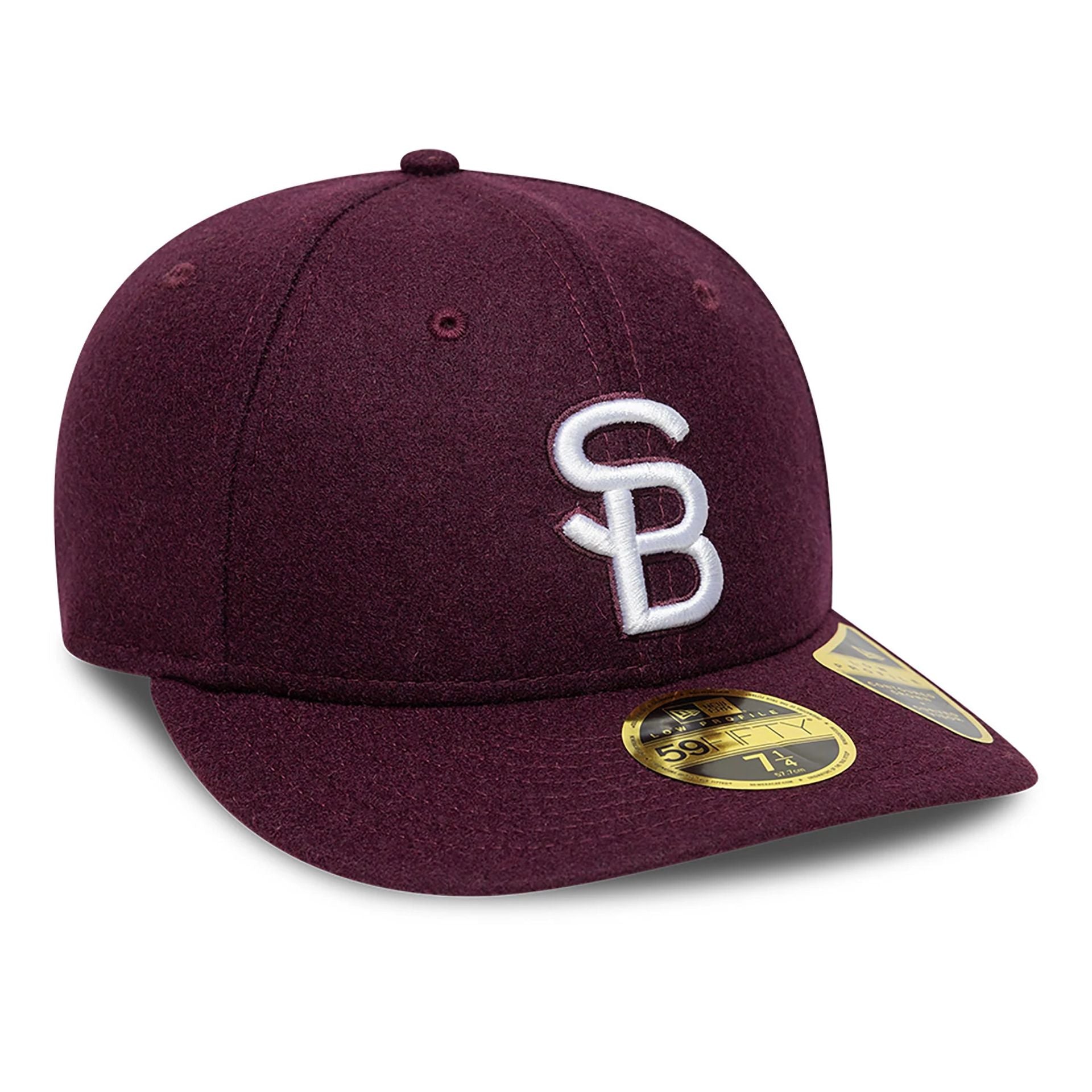 This is a South Bend Cubs MiLB Block Letter Dark Purple Low Profile 59FIFTY Fitted Cap 1