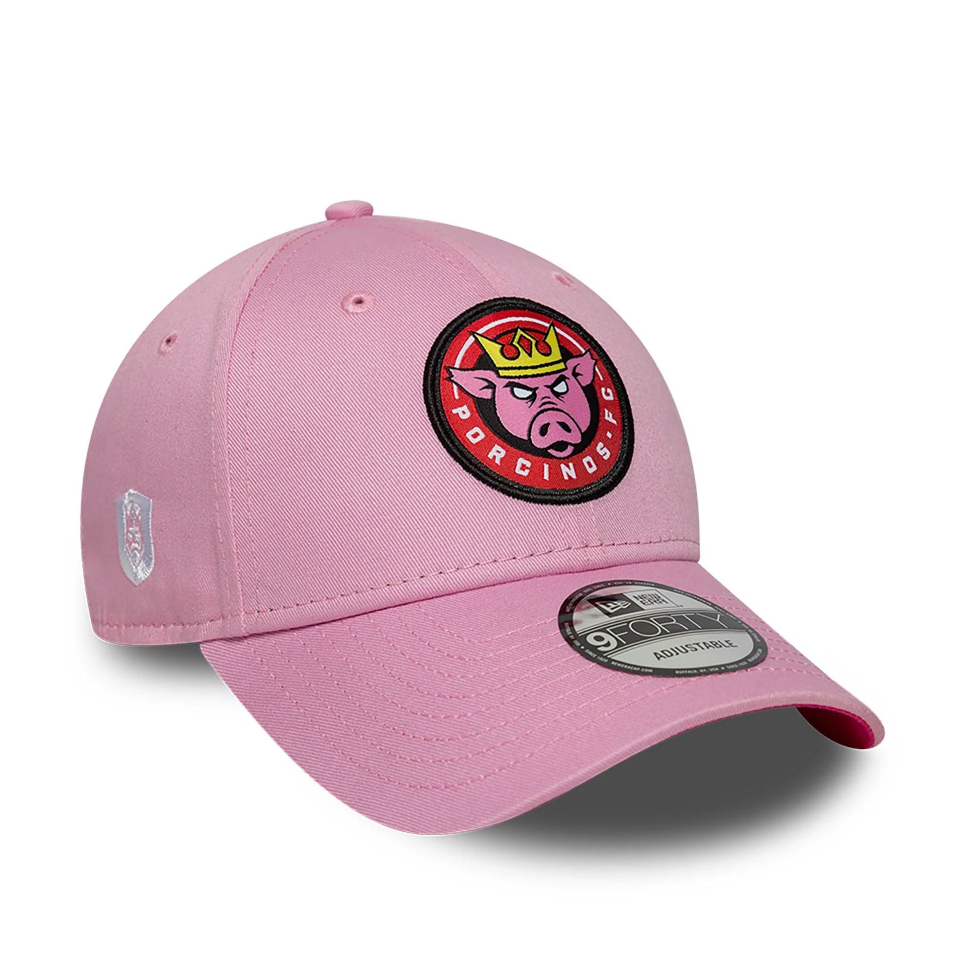 This is a Porcinos FC Kings League New Season Pastel Pink 9FORTY Adjustable Cap 1